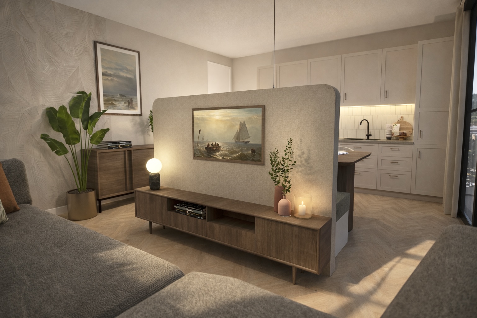 Interieurontwerp van een klein appartement in Dronten met een functionele en sfeervolle inrichting