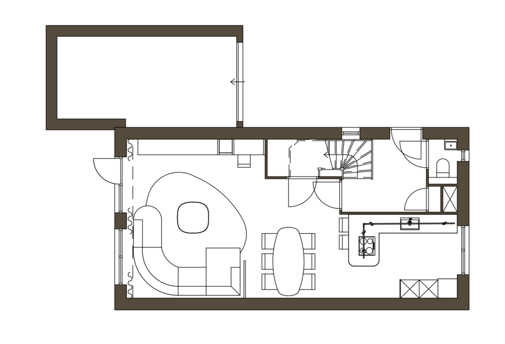 Interieurontwerp nieuwbouwwoning in Barneveld met compacte indeling en keuken met bar