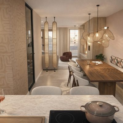 Sfeervol interieur met open keuken in nieuwbouw Almere, waardoor je altijd contact hebt met woonkamer en gezin
